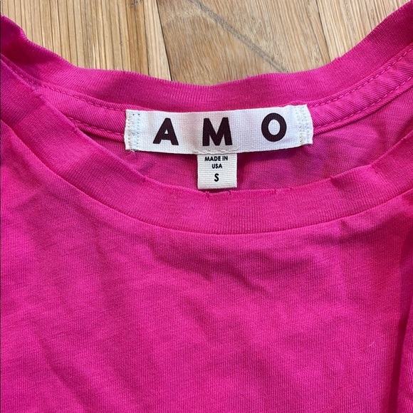 AMO Women’s Pink Cropped Relaxed Long Sleeve Size S - Picture 2 of 4